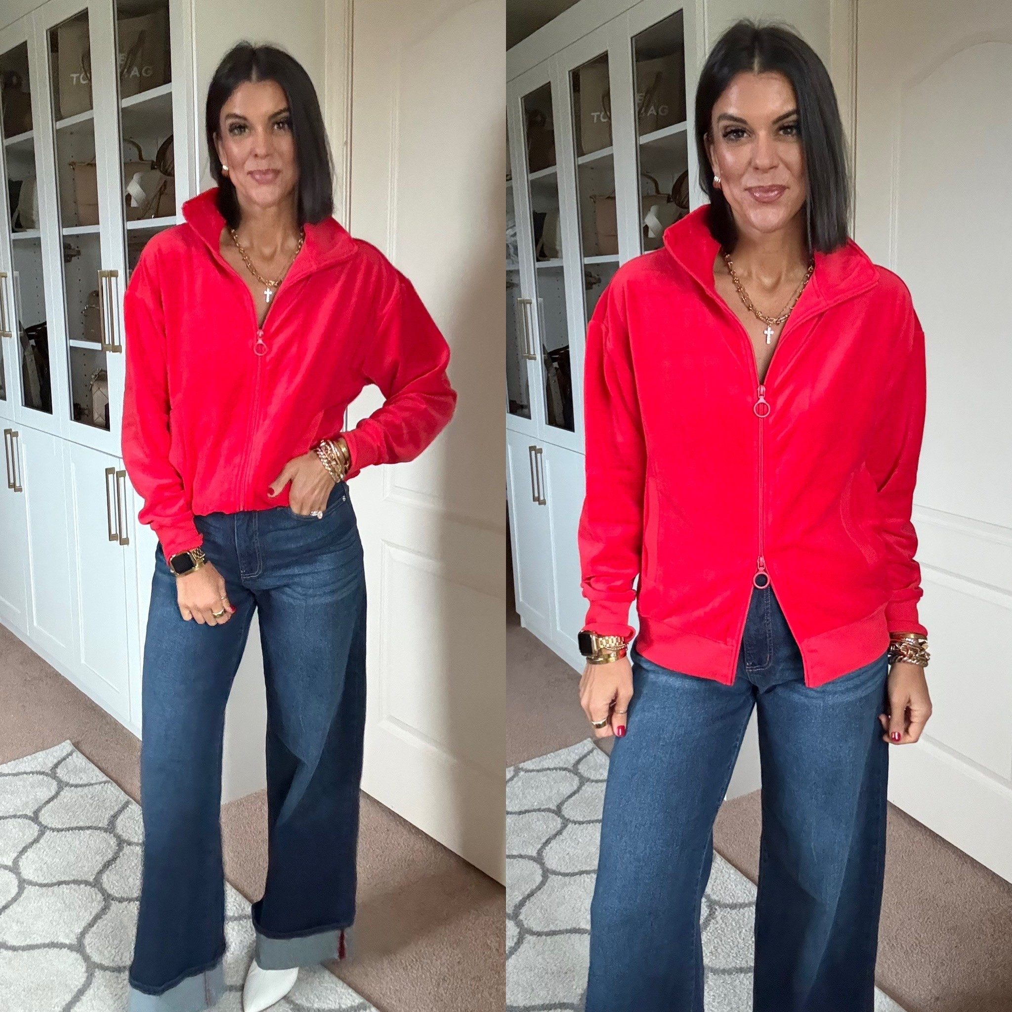 Love this Walmart velvet zip up pullover! Size small 
Size 2 in jeans 

#LTKFindsUnder100 #LTKselfcare #LTKHoliday