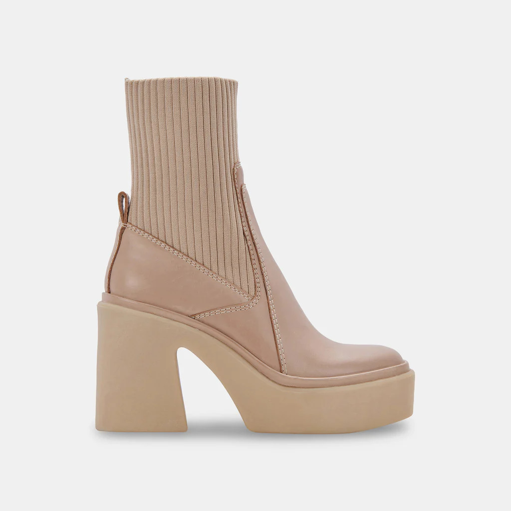 ODINA BOOTS TAUPE LEATHER | DolceVita.com