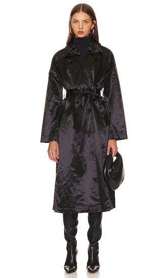 Elltee Toni Trench in Black | Revolve Clothing (Global)