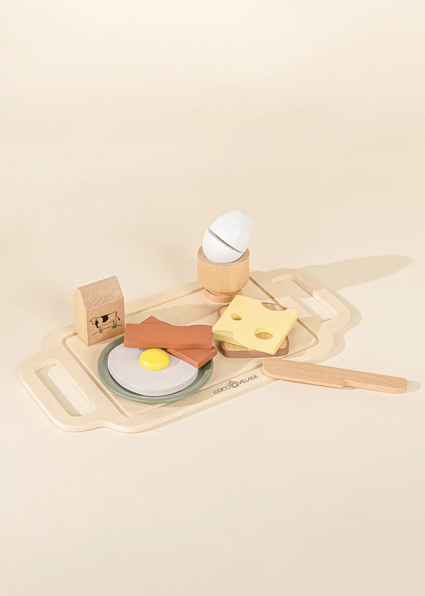 Wooden Breakfast & Tray Playset | Coco Village