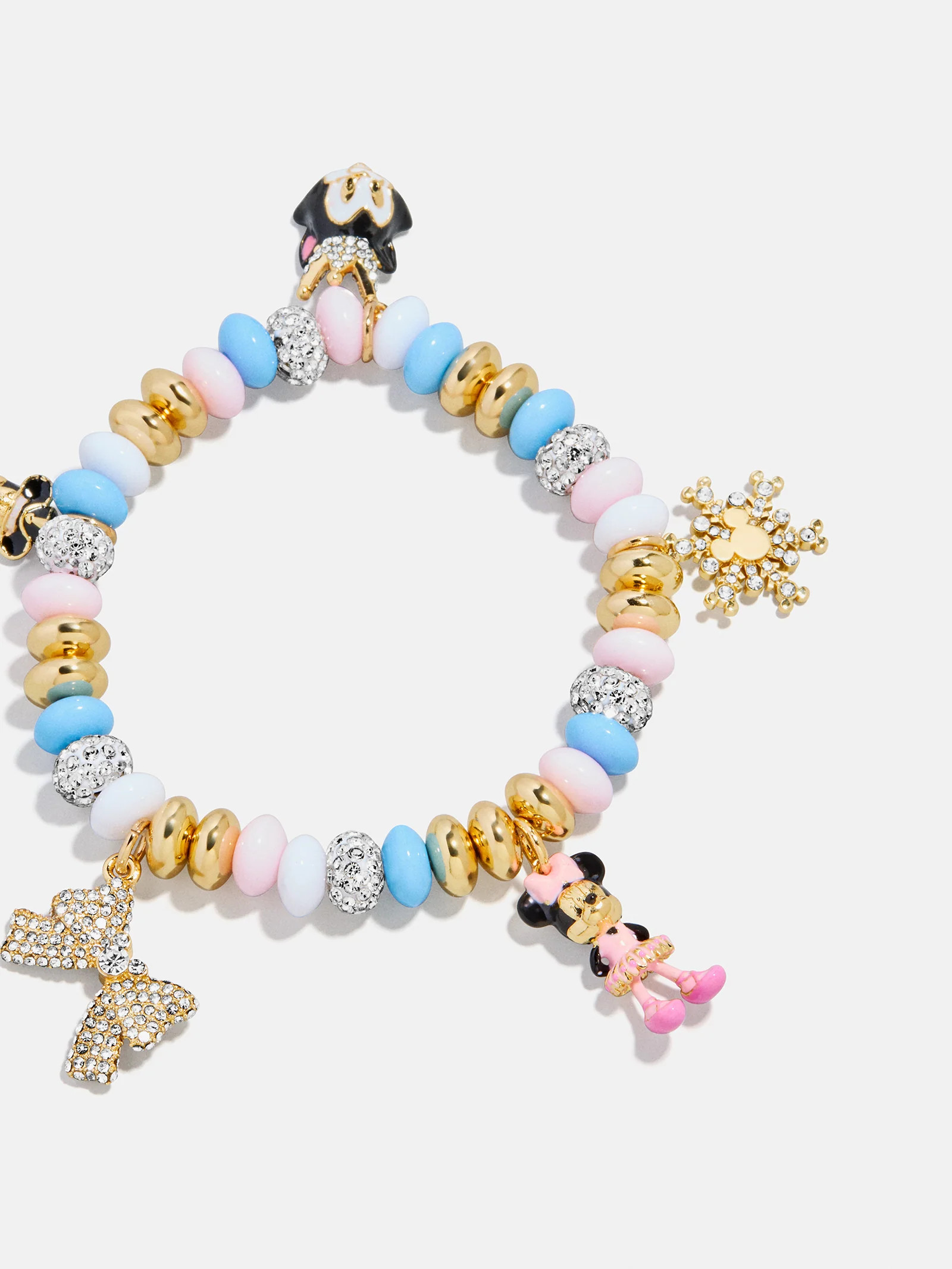 Disney Mickey Mouse & Minnie Mouse Nutcracker Charm Bracelet - Pink/Blue | BaubleBar