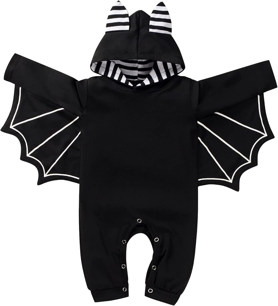 My First Halloween Cosplay Bat Costume Romper Newborn Baby Boy Outfit Clothes Infant Hoodie Rompe... | Amazon (US)