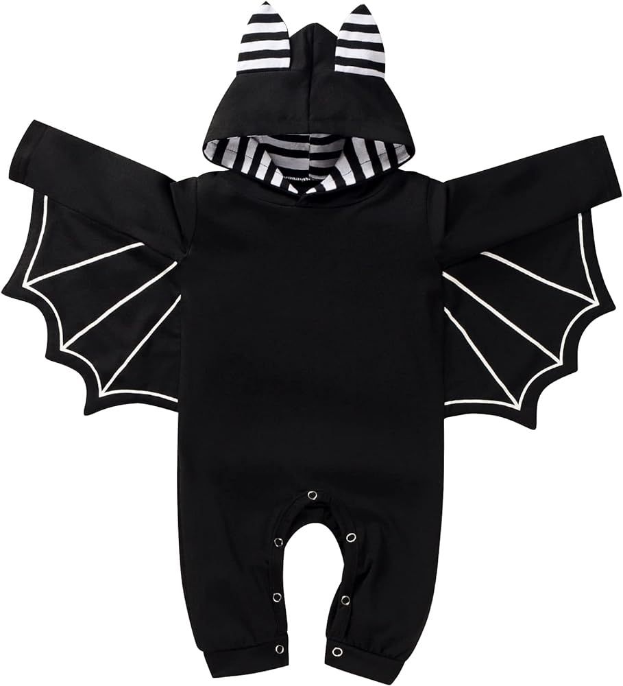 My First Halloween Cosplay Bat Costume Romper Newborn Baby Boy Outfit Clothes Infant Hoodie Rompe... | Amazon (US)
