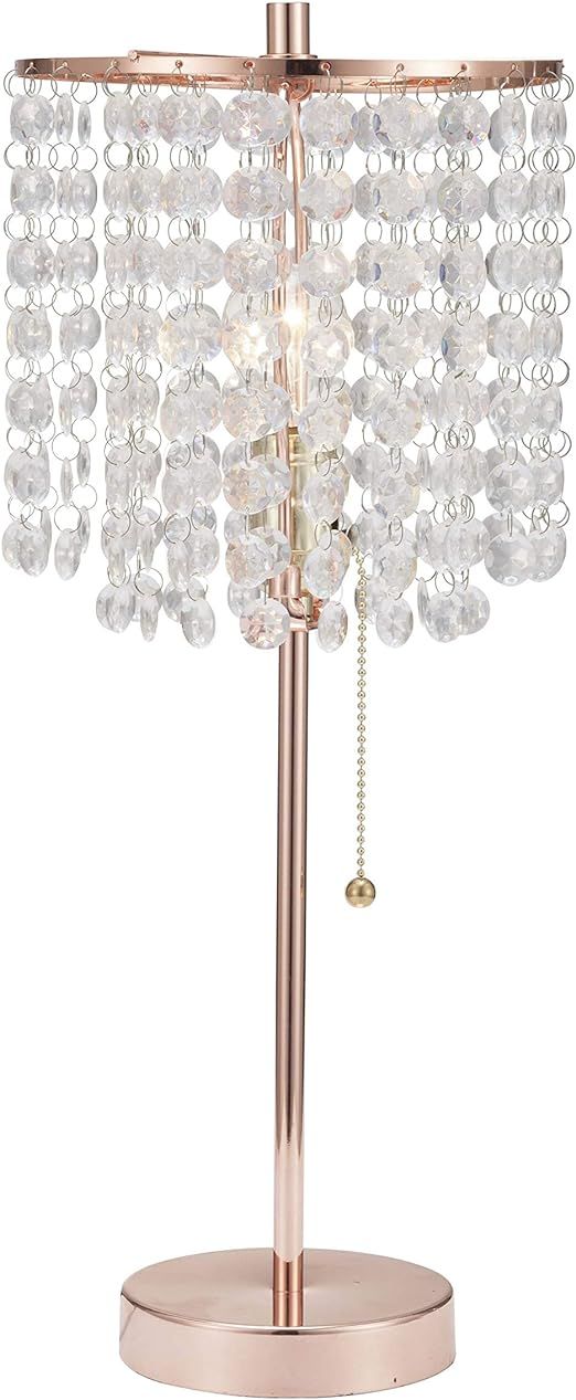 SH Lighting Crystal Inspired Table Desk Lamp - Features Convenient Pull Chain - 19" Tall Great fo... | Amazon (US)