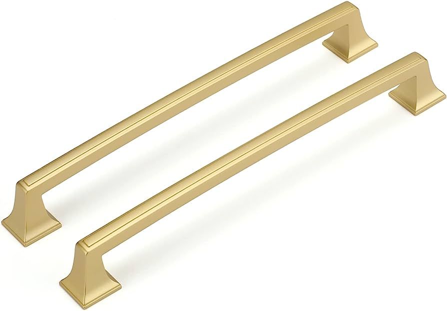 Haidms 10 Pack Gold Drawer Pulls Brushed Gold Cabinet Pulls, 7-1/2 inch Hole Centers Gold Cabinet... | Amazon (US)