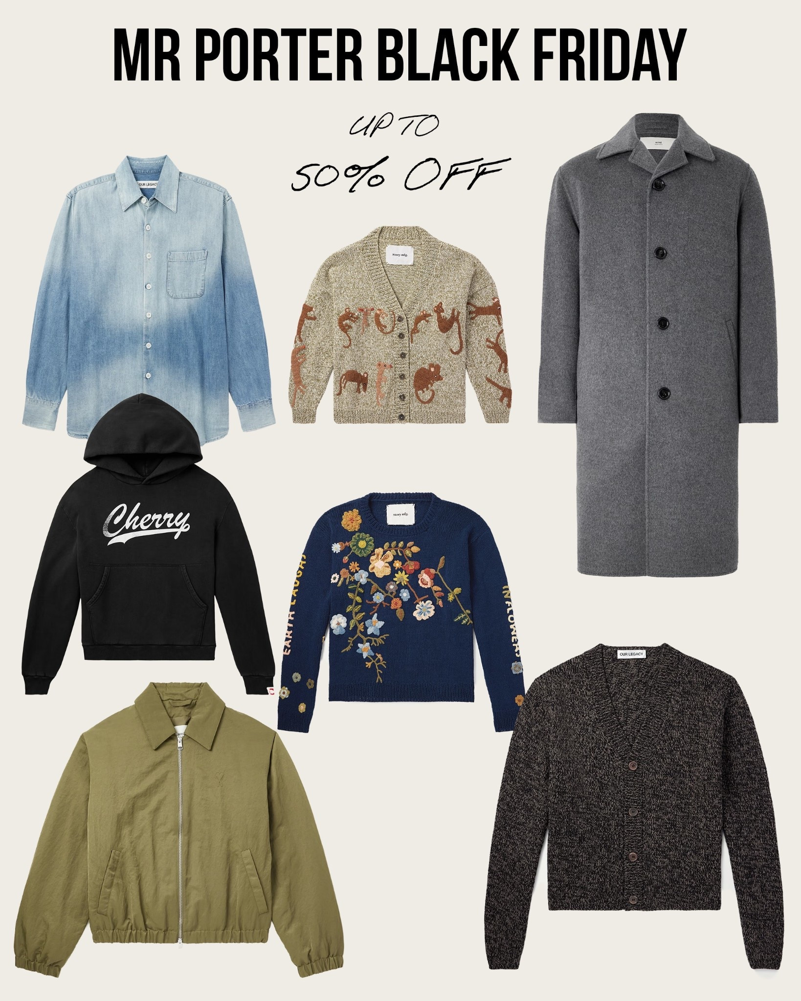Mr Porter Black Friday Sale up to 50% off 

#LTKCyberWeek #LTKMens #LTKGiftGuide
