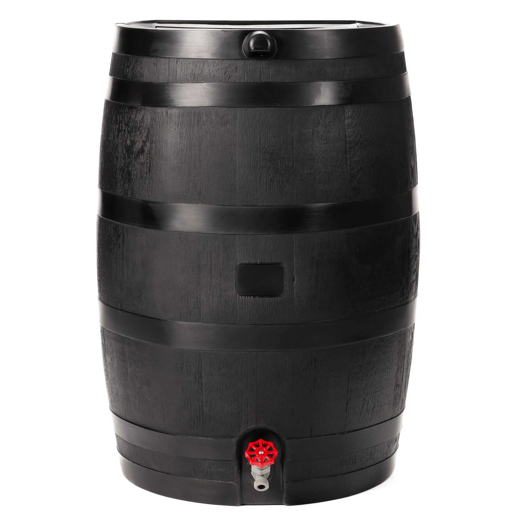 RTS Home Accents Polyethylene 50 Gallon Flat Back Eco Rain Barrel, Black Color | Walmart (US)