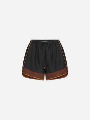 The Ritz Silk Varsity Short -- Dark Navy Multi | Frame Denim