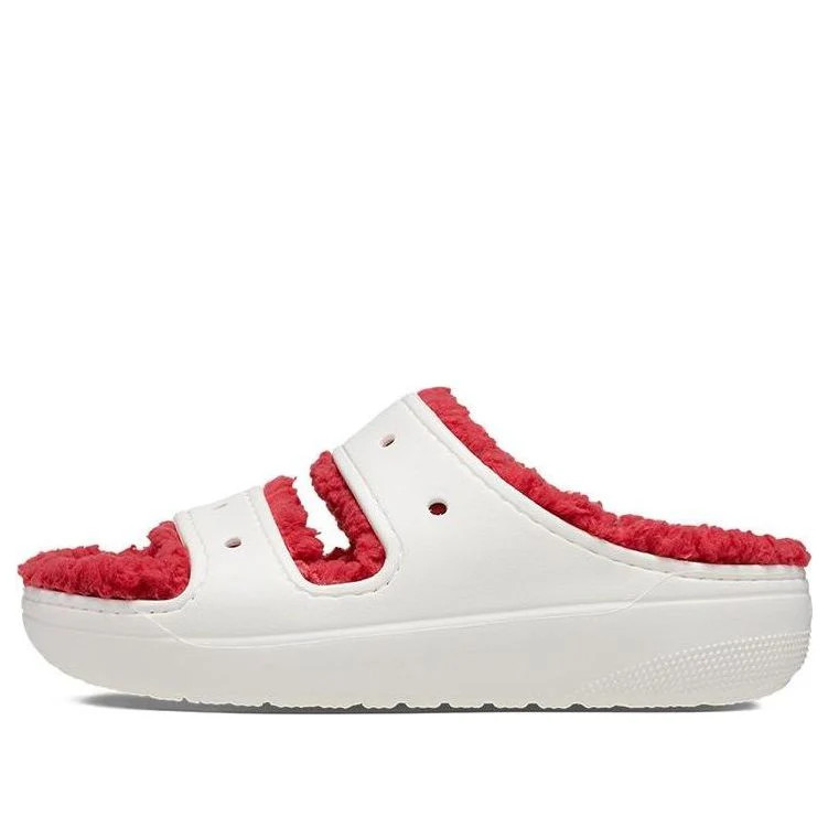 (WMNS) Crocs Classic Cozzzy Holiday Sweater Sandal 'White Red' 209227-90H | KICKS CREW