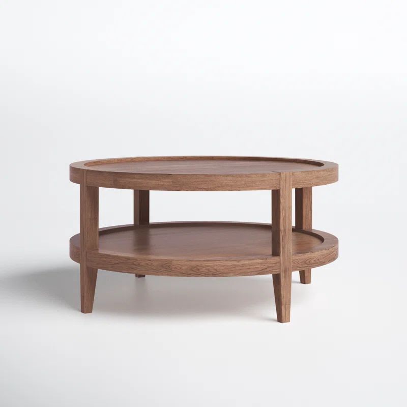 Leighton Solid Wood 4-Legs Coffee Table with Storage | Wayfair North America