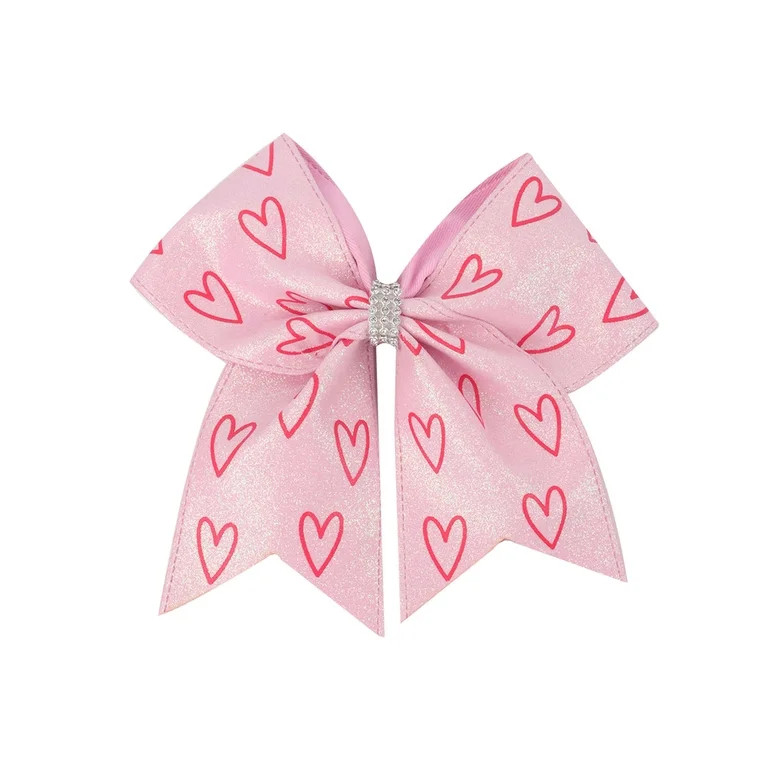 Girl Bow Hair Rope Heart Shape Rhinestone Decoration Sweet Style Clothing Accessory Valentine's D... | Walmart (US)