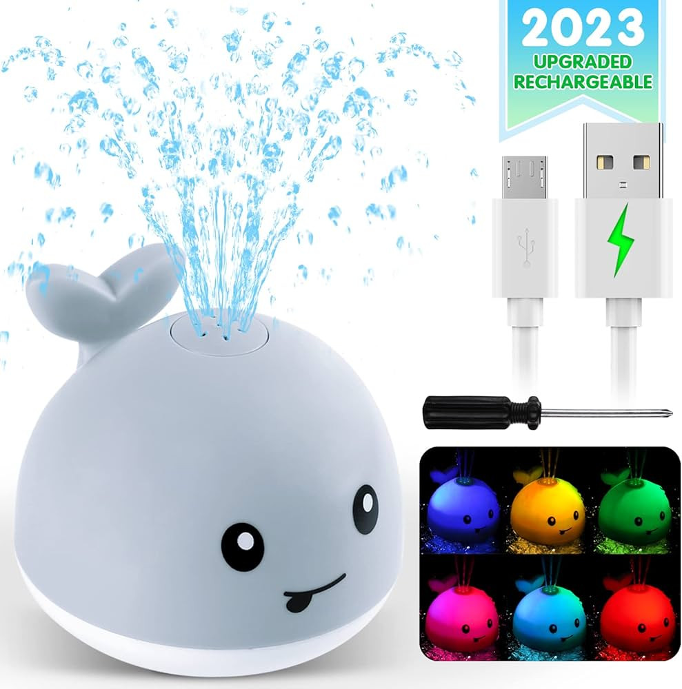 2023 Upgraded Baby Bath Toys, 1500 mAh Rechargeable Bath Toys with Double Layer Waterproof, Light... | Amazon (US)