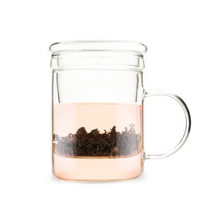 Pinky Up Blake Tea Infuser Mug with Lid, 12 oz Glass Cup for Loose Leaf and Flowering Tea, Herbal Tea, Home Kitchen Gifts, Wellness Gifts for Women | Target