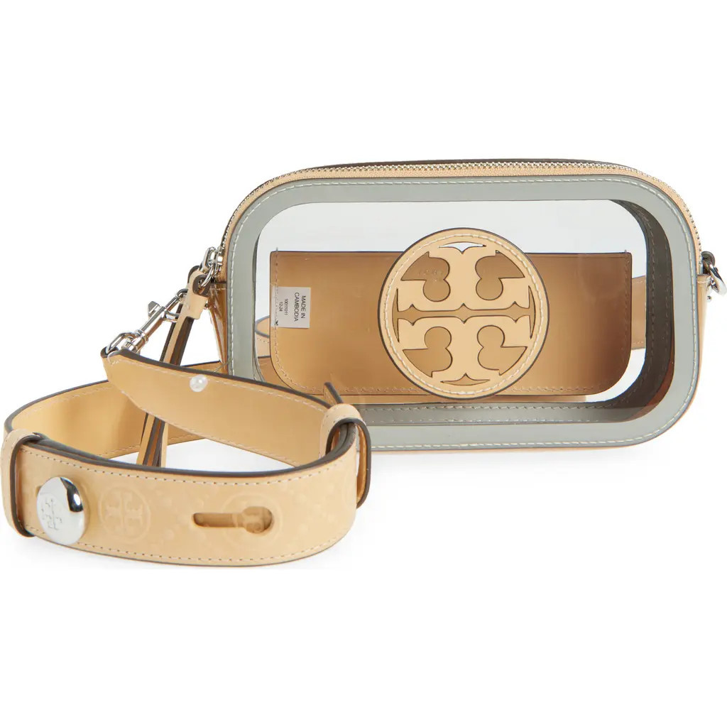 Tory Burch Mini Miller Clear Crossbody Bag in Beige/Clear at Nordstrom | Nordstrom