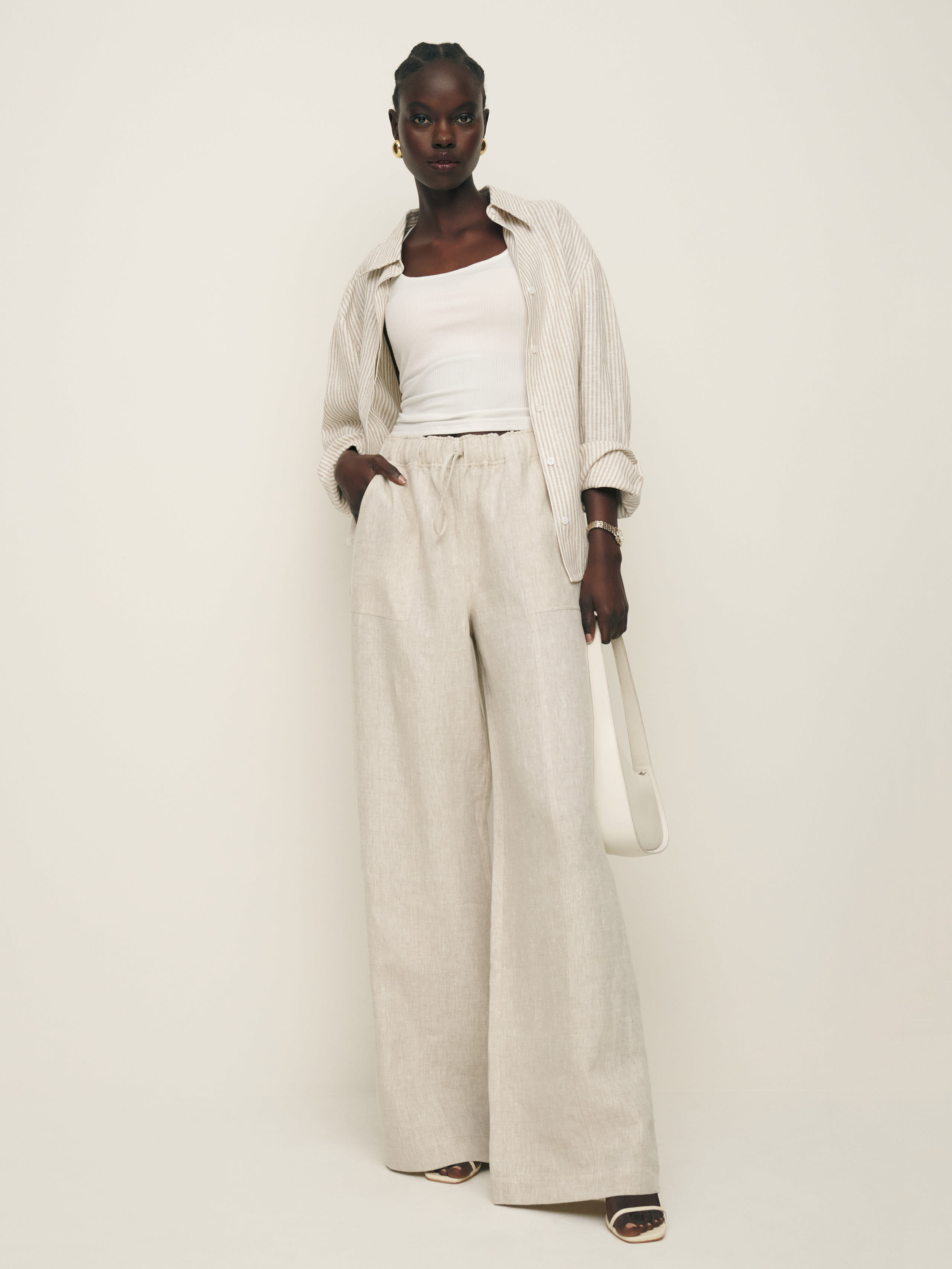 Petites Declan Linen Pant | Reformation (Global)