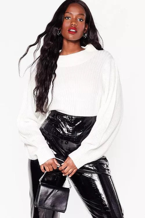 Ribbed Knit Balloon Sleeve Sweater | Nasty Gal (US)