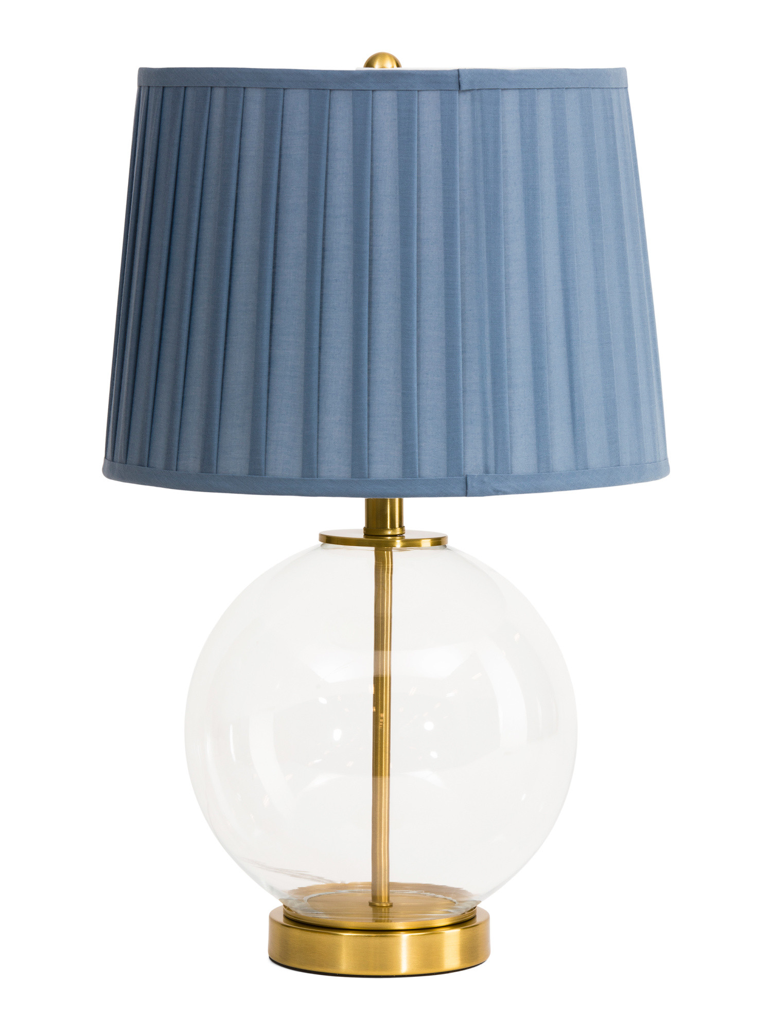 12x22.5 Glass Table Lamp With Pleated Shade | TJ Maxx