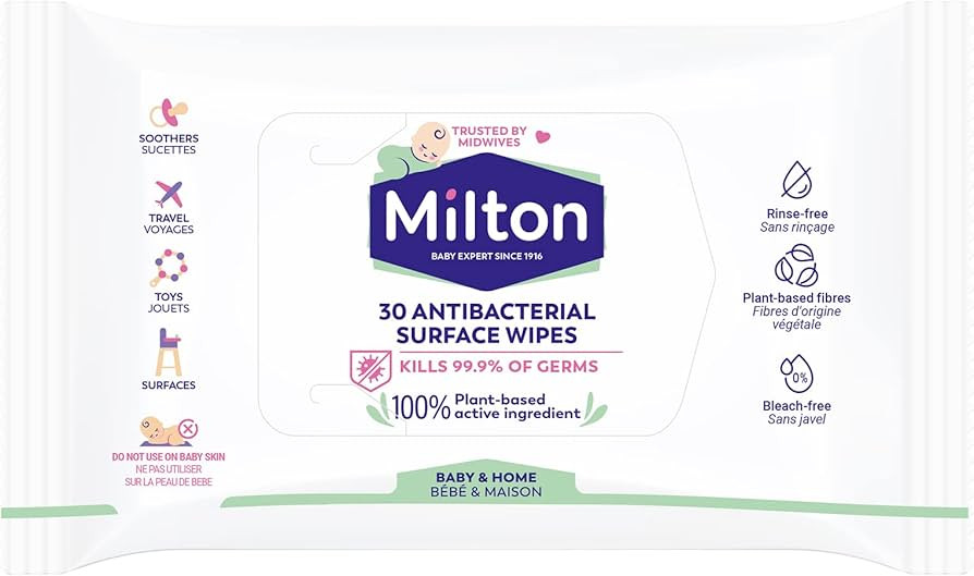 Milton Antibacterial Surface Wipes 30 Wipes - 7 packs | Amazon (UK)