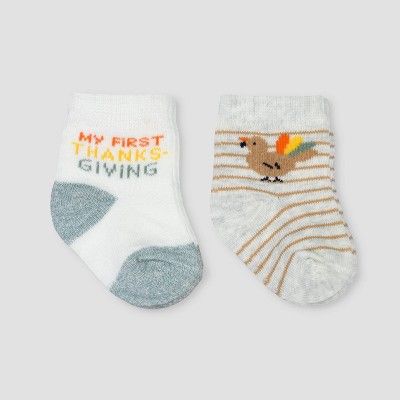 Baby 2pk Thanksgiving Crew Socks - Just One You® made by carter's | Target