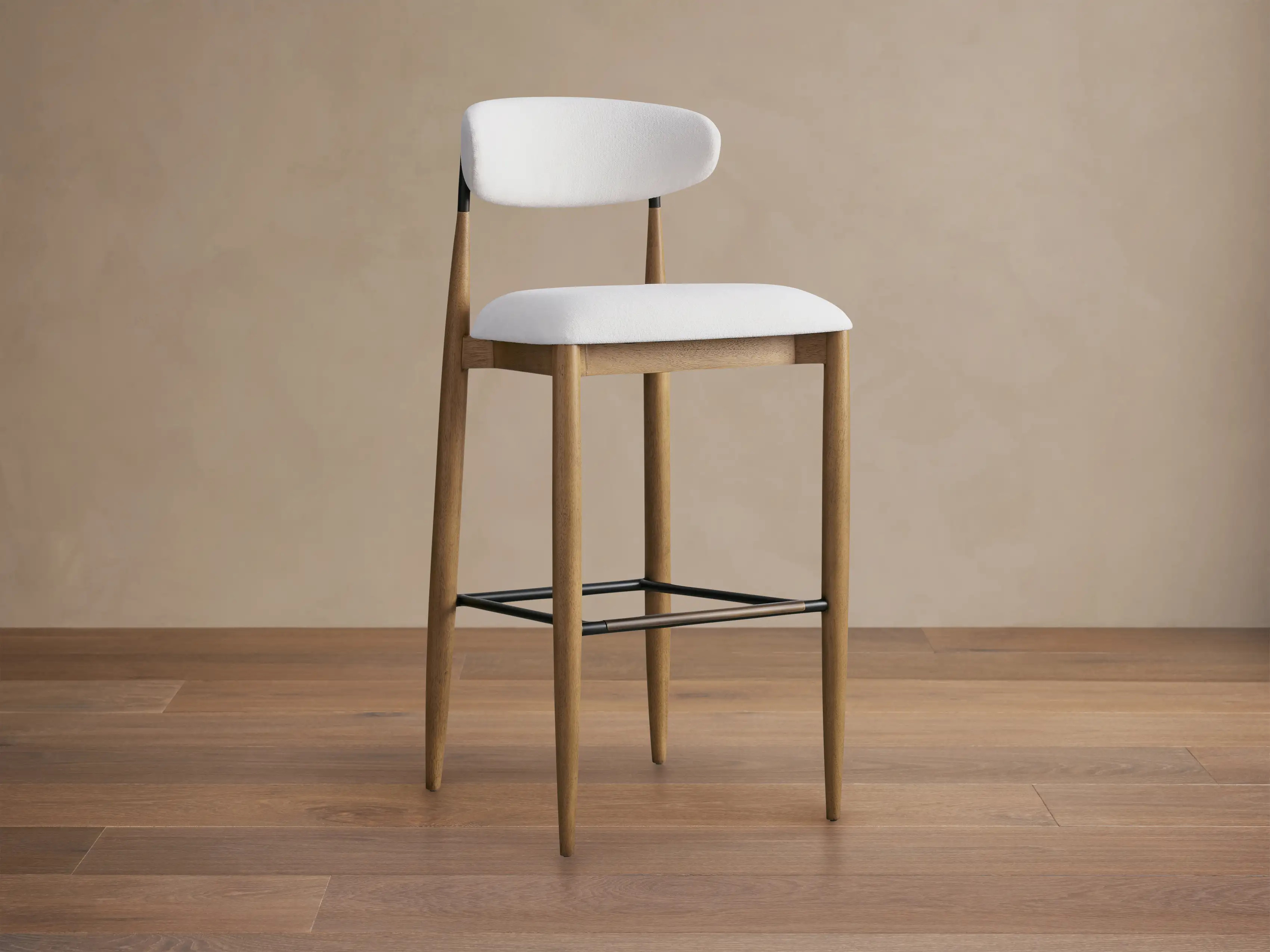 Jagger Armless Stool in Downy Snow | Arhaus