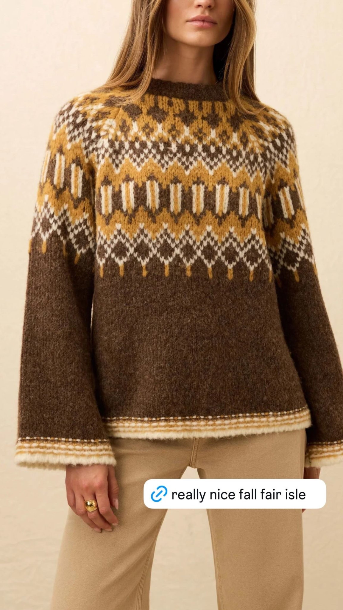 a stunning fair isle sweater for fall/winter! this pairs fab with jeans, twill pants, and even skirts for a cozy touch all season long. the neutral colors are so pretty!

#LTKStyleTip #LTKSeasonal