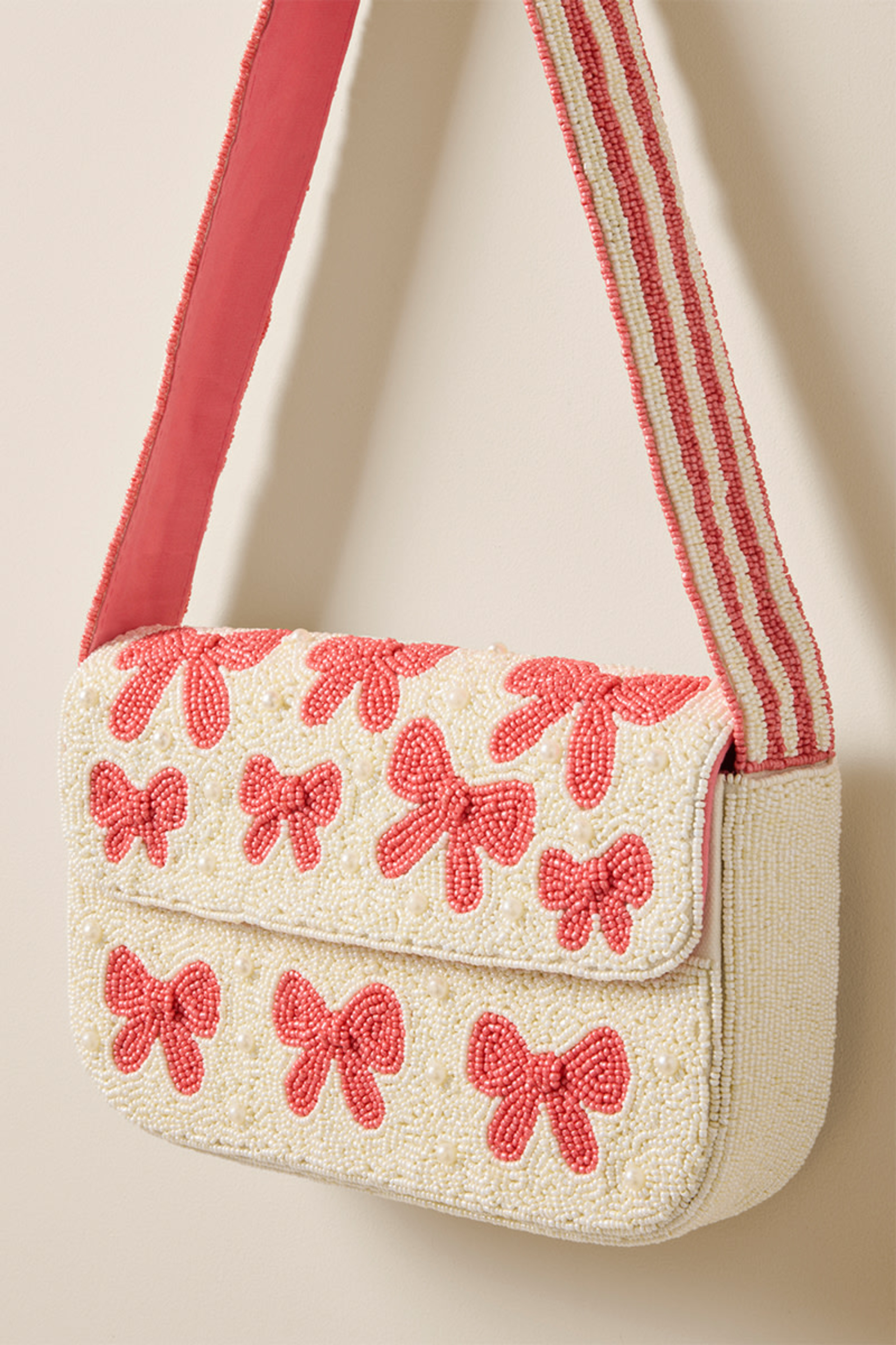 Eva Bow Beaded Shoulder Bag | Francesca's