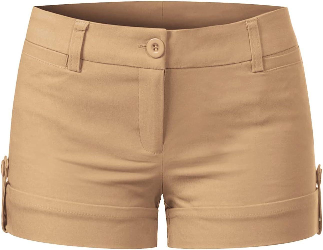 MixMatchy Women's Lightweight Body Enhancing Comfort Cuffed Shorts with Pockets | Amazon (US)