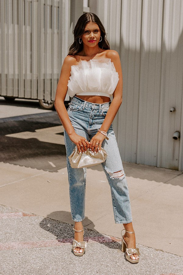 Out Past Midnight Tulle Crop Top In Cream • Impressions Online Boutique | Impressions Online Boutique