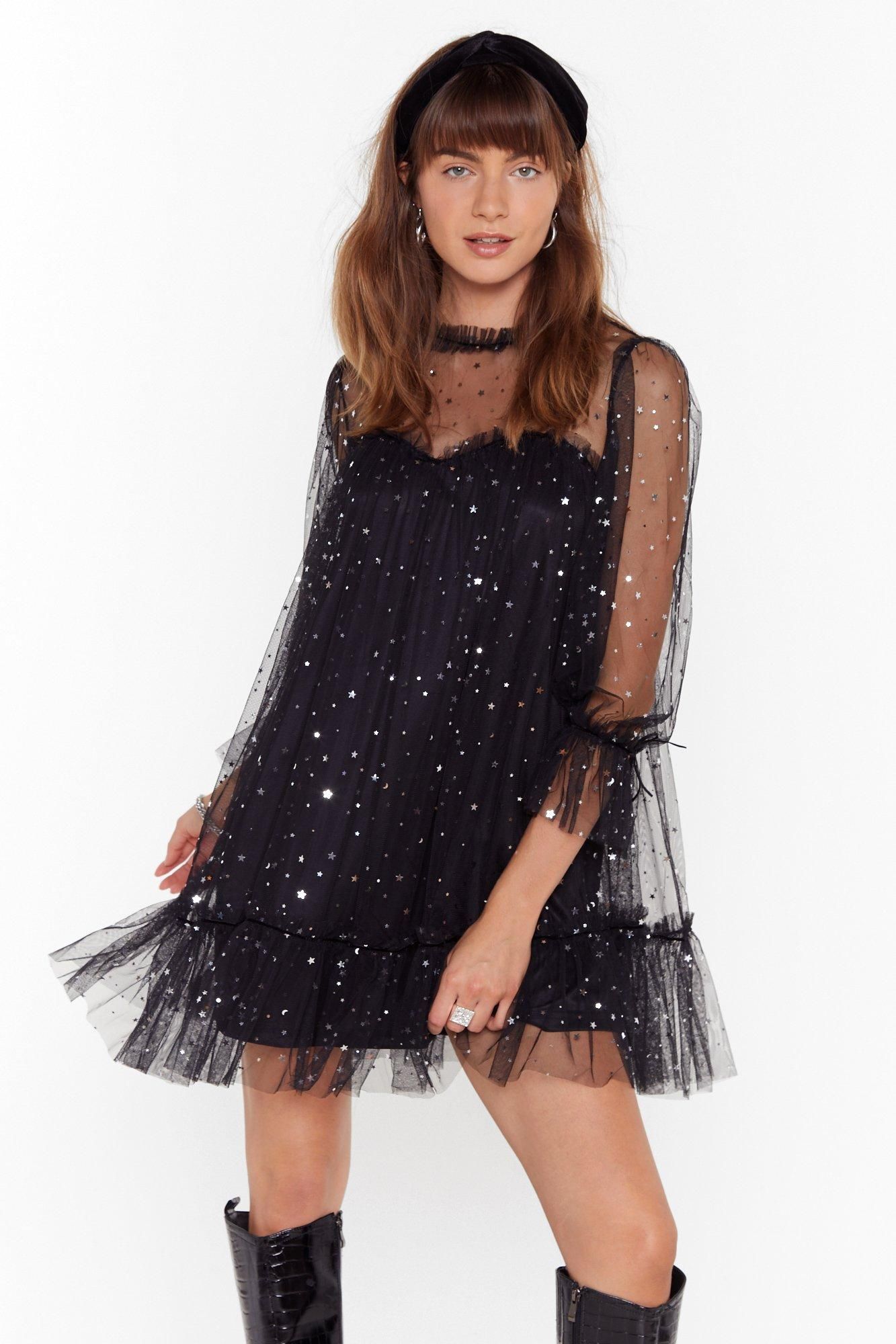 Star and Wide Mesh Mini Dress | NastyGal (US & CA)