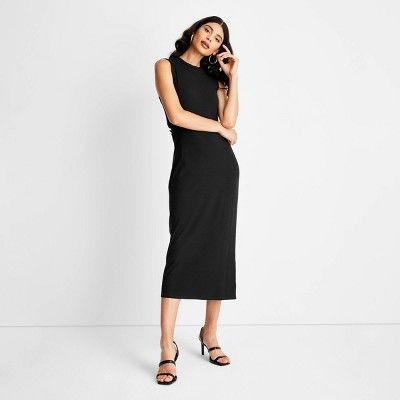 Women&#39;s Sleeveless Ribbed Cut Out Back A-Line Dress - Future Collective&#8482; with Kahlana B... | Target