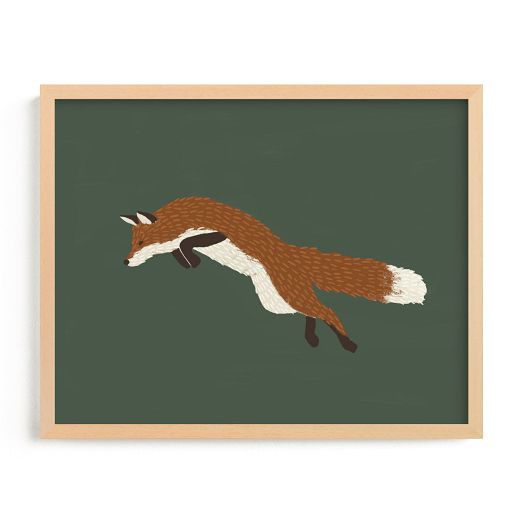 Leaping Fox Framed Wall Art by Minted for West Elm | West Elm (US)