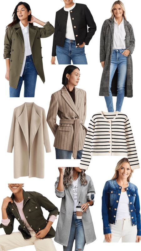 Fall jacket, coatigan, cardigan, striped, lady jacket, denim 

#LTKSeasonal #LTKworkwear