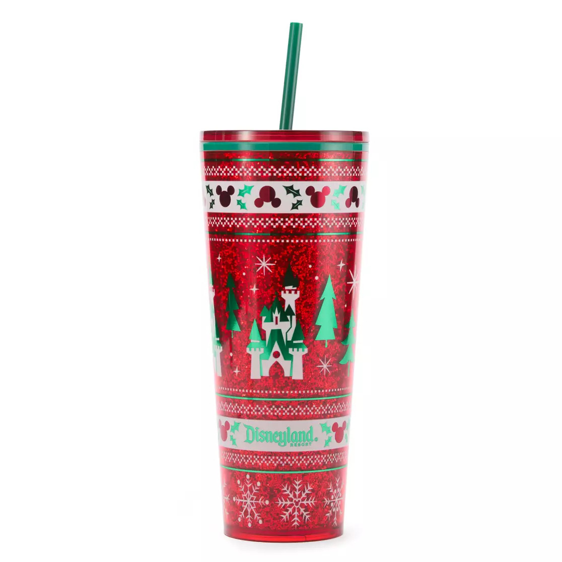 Disneyland Holiday Fair Isle 24 oz. Starbucks® Travel Tumbler with Straw | Disney Store