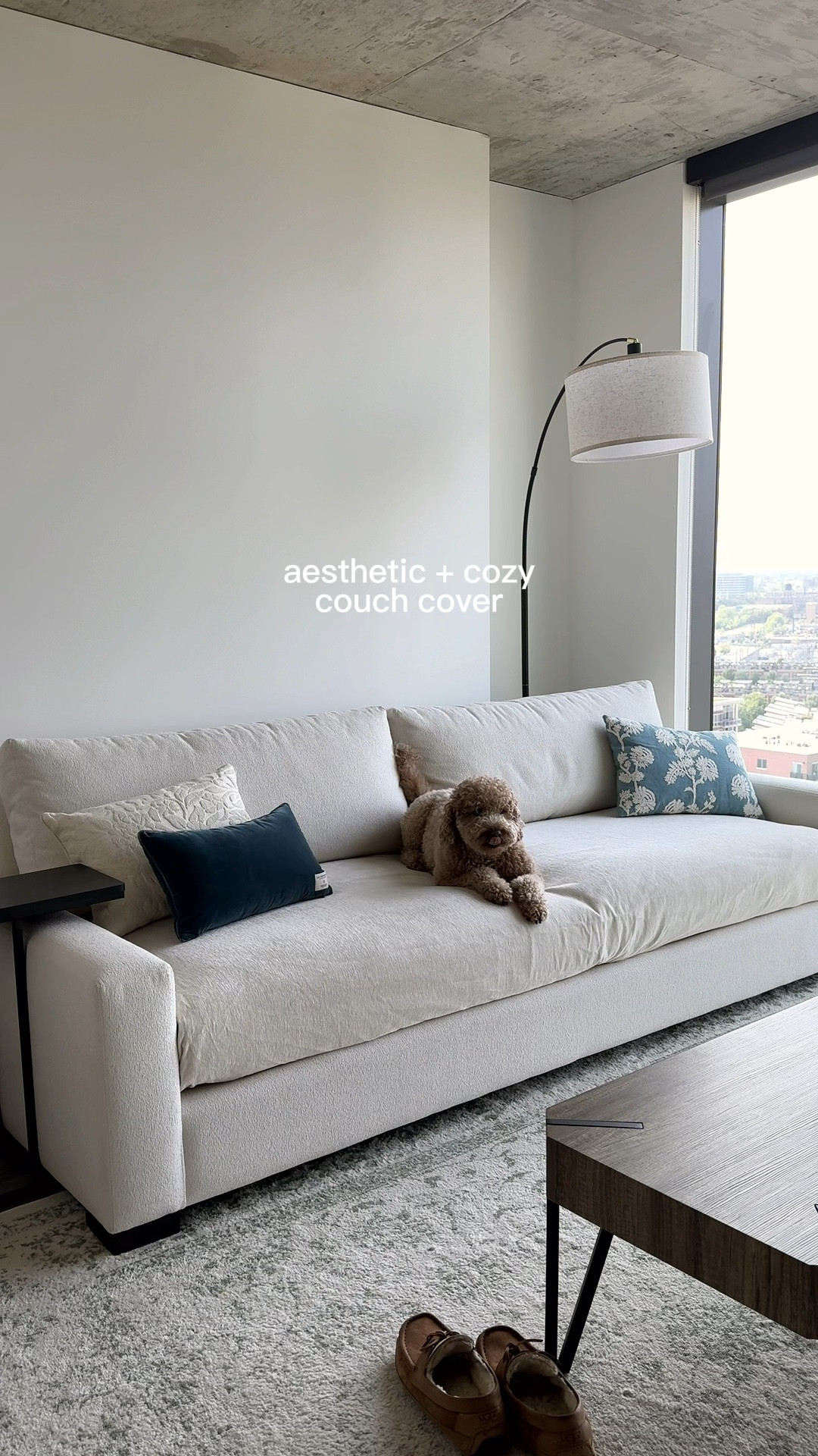 Couch is the “Cushing Mellow” fabric, which we chose in-person at an Arhaus store! It’s technically a pet-friendly performance fabric, but we’d rather be safe than sorry 🐾🤍

#whitecouch #throwpillows #couchdecor #petfriendly 

#LTKFindsUnder100 #LTKHome #LTKFamily