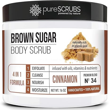pureSCRUBS Premium Organic Brown Sugar CINNAMON FACE & BODY SCRUB Set - Large 16oz, Infused With ... | Amazon (US)