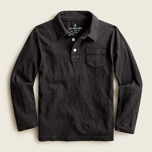 Boys' garment-dyed long-sleeve polo shirt | J.Crew US