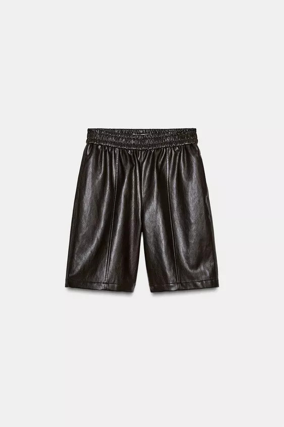 FAUX LEATHER BERMUDA SHORTS | Zara UK