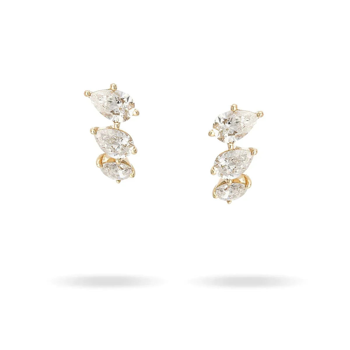 Pear Diamond J Hoops - Lab Grown | Monarch Market