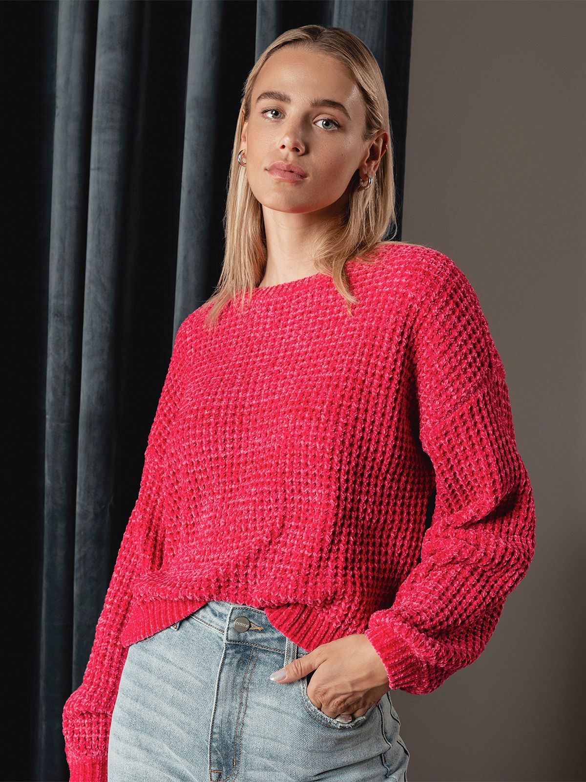 Under The Stars Chenille Sweater Power Pink | Sanctuary Clothing