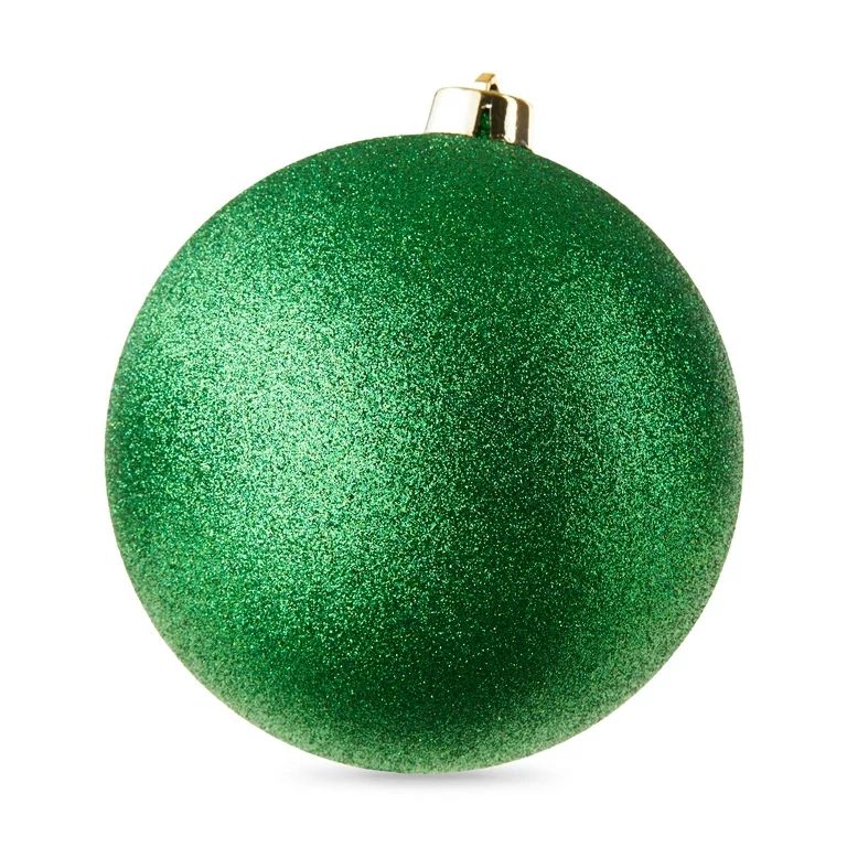 Green Glitter 150mm Jumbo Shatterproof Round Christmas Ornament, by Holiday Time | Walmart (US)