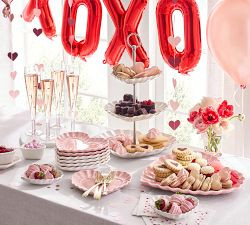 Heirloom Scalloped Heart Stoneware Serving Platter | Pottery Barn (US)