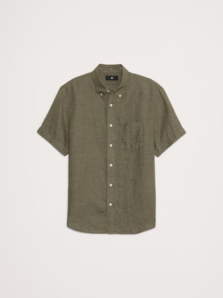 Standard-Fit Linen Short-Sleeve Shirt | Banana Republic (US)