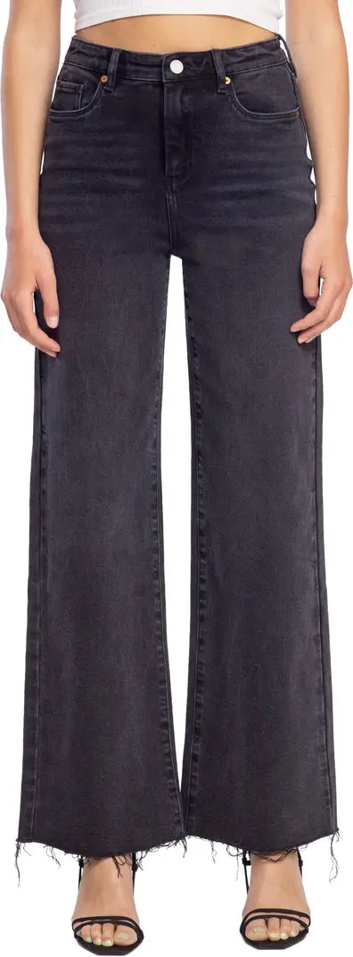 BLANKNYC The Franklin Raw Hem High Waist Wide Leg Jeans | Nordstrom | Nordstrom
