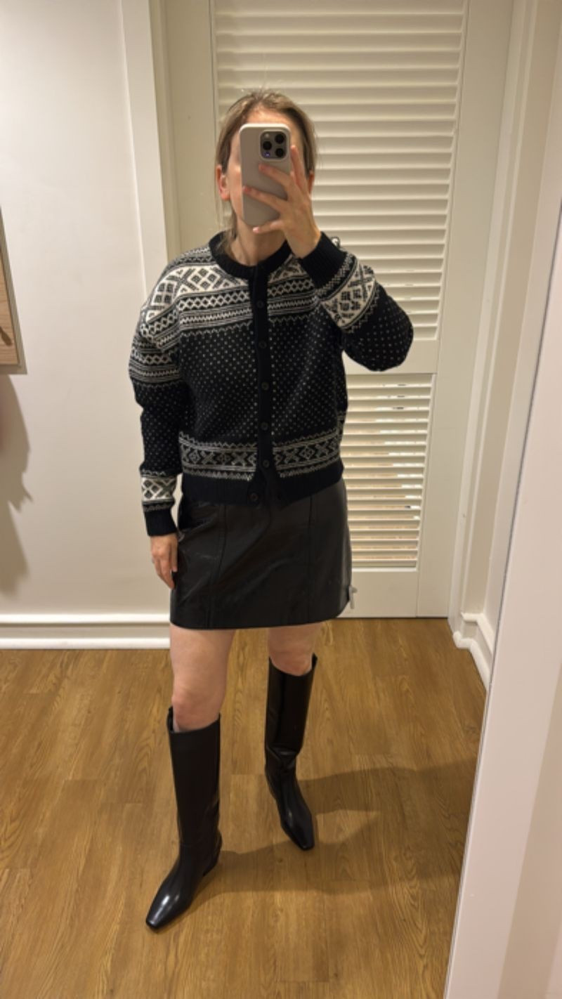 I picked up this sweater and skirt, and need to go back for the boots! The skirt is so gorgeous in person and it's under $100. It's faux black patent leather

#LTKHoliday #LTKGiftGuide #LTKSeasonal