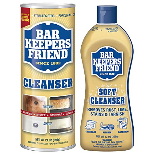 Bar Keepers Friend Bundle Soft Cleanser 13 Oz & Cleanser Powder 21 Oz | Amazon (US)