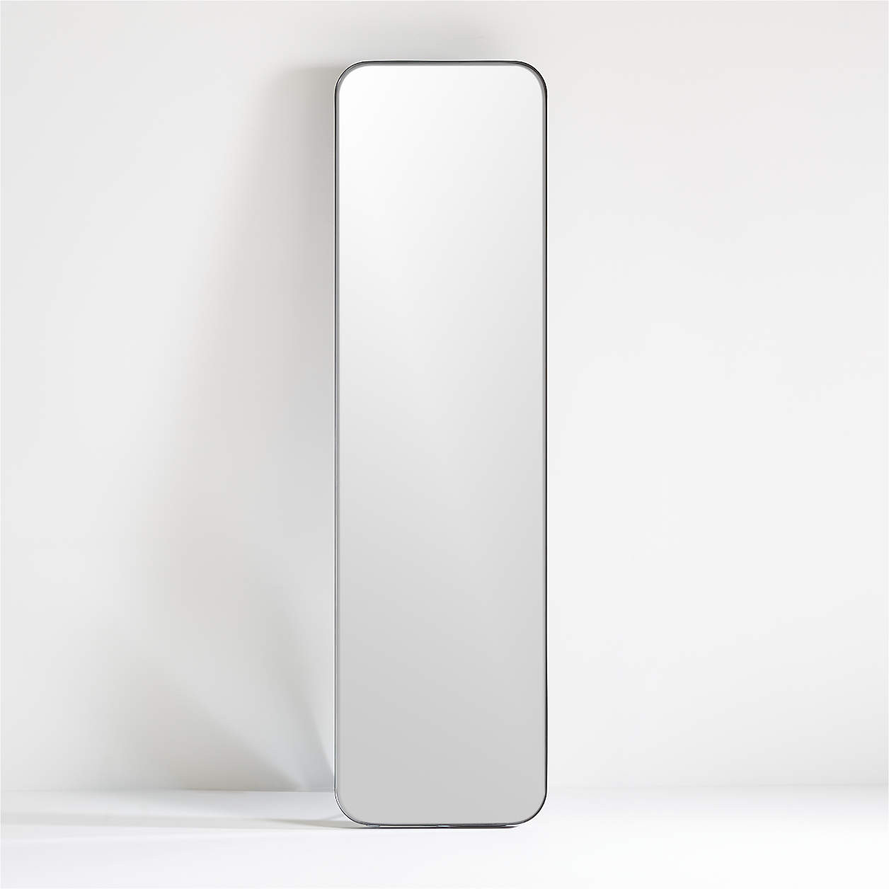 Edge Medium Black Rectangle Standing Mirror 19.8"x66.5" + Reviews | Crate & Barrel | Crate & Barrel