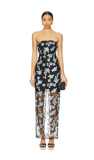 ROTATE Flower Mesh Tube Dress in Black. - size 34 | Revolve Clothing (Global)