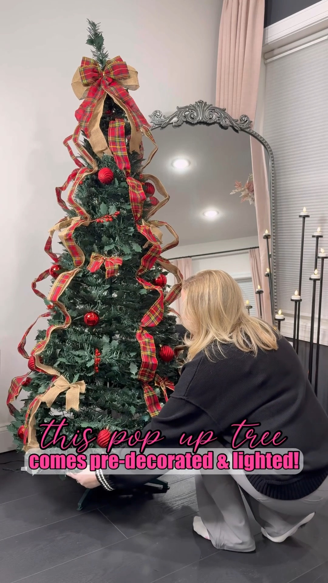 This pop up tree comes pre-decorated and lighted! All I did was fluff up some of the bows and done!! 

Christmas, holiday decor, Christmas tree

#LTKHoliday #LTKHome #LTKSeasonal