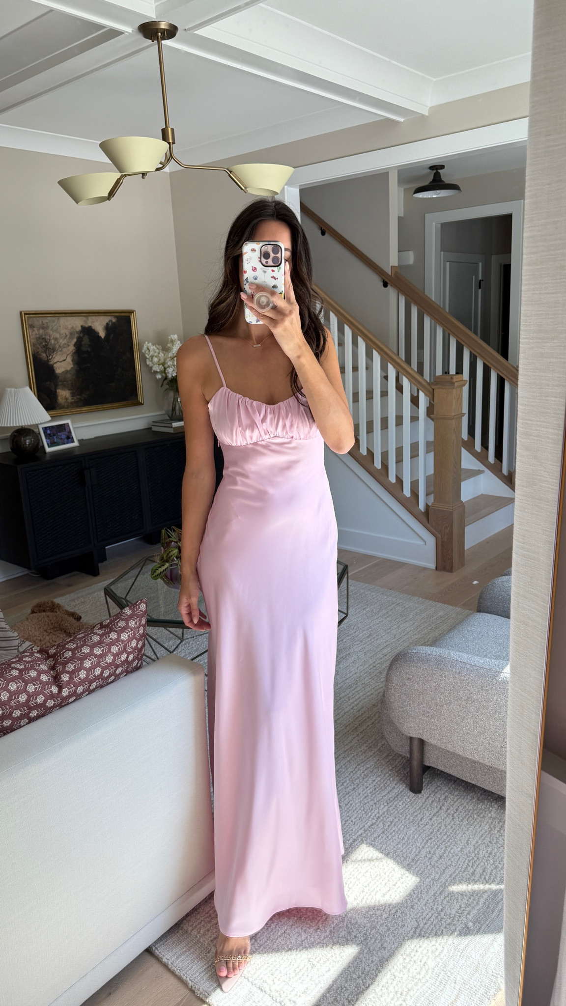 Wearing the small. I am 5’10 plus wearing heels. @Lulus 

Lulus, wedding guest dress, pink dress, long dress, black tie

#LTKTall #LTKootd