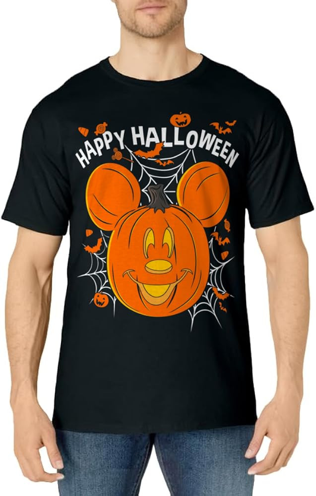 Disney Mickey & Friends Mickey Pumpkin Happy Halloween T-Shirt | Amazon (US)